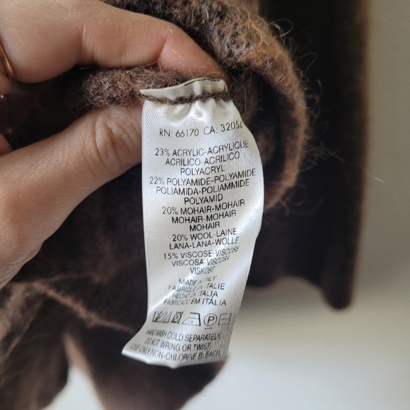 Anthropologie Sleeping on Snow Mohair Wool Sweater Brown Sparkle Flowy - Picture 9 of 9